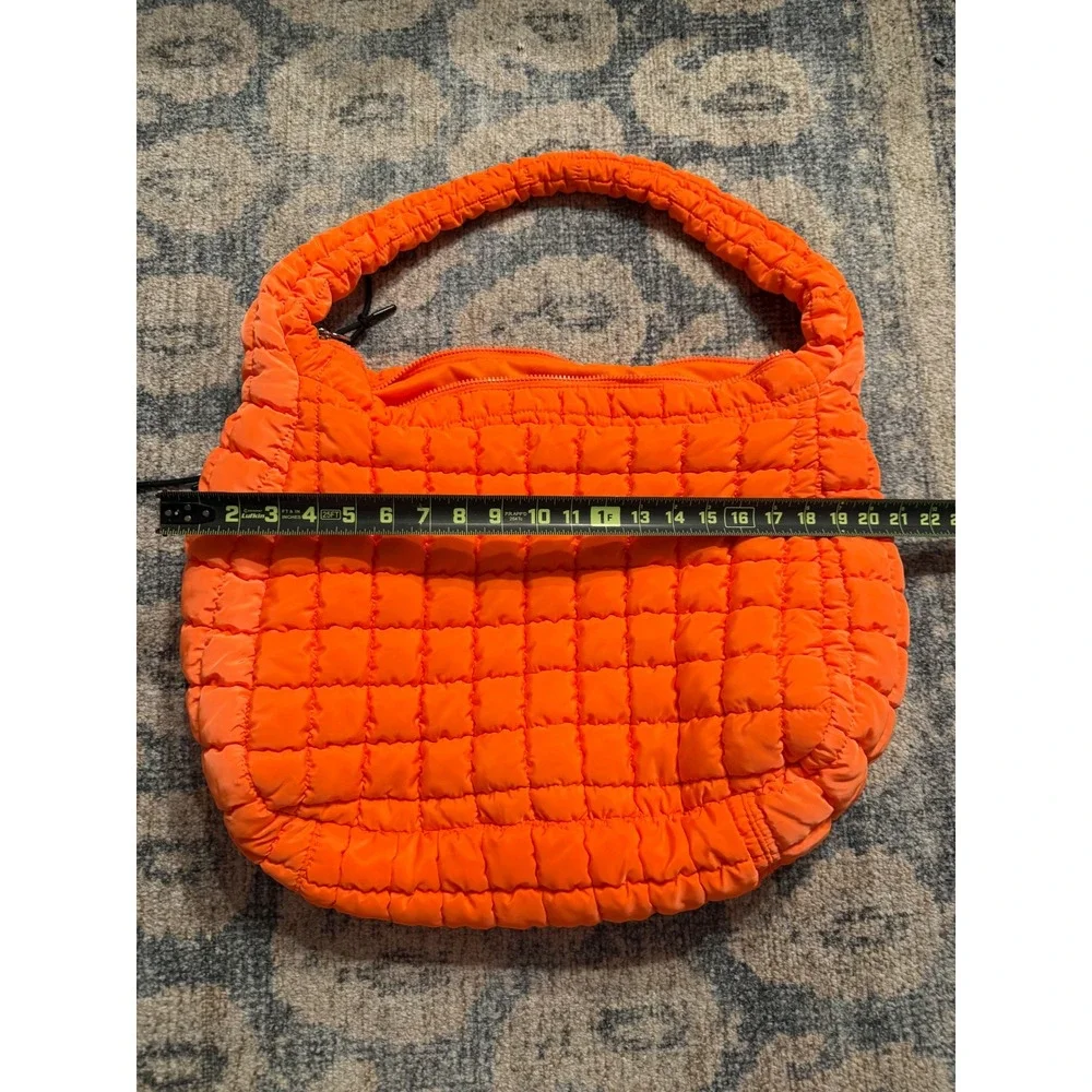 Free People FP Movement Quilted Carryall Electric Orange Excellent Condition